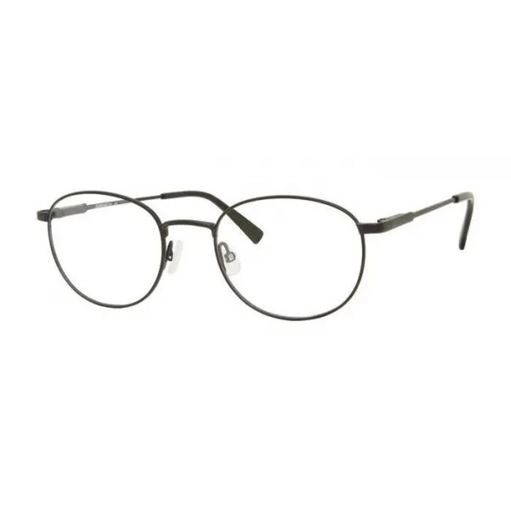 ADENSCO AD127 003 MATTE BLACK ROUND EYEGLASS FRAMES 49-19-140